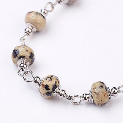 Faits à la main des chaînes de pierres précieuses perles, non soudée, pour colliers bracelets de décision, avec épingle à oeil en fer platine