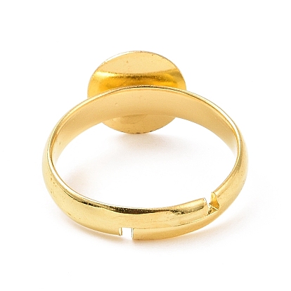 Laiton réglable composants d'anneau, accessoires de bague de pad, pour la fabrication de bijoux, réglable, sans plomb et sans cadmium et sans nickel, Plateau: 8 mm, anneau: 17 mm