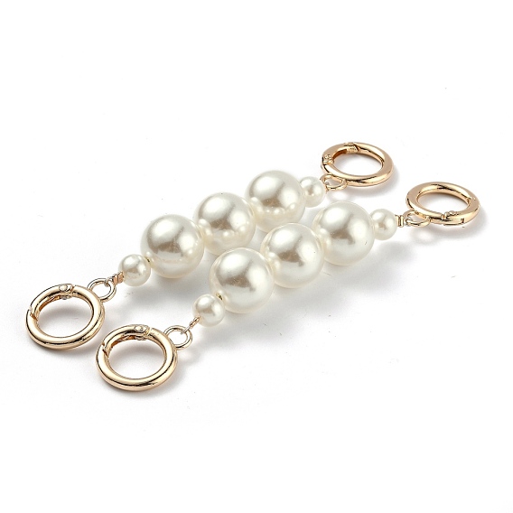 Bag Extender Chain, with ABS Plastic Imitation Pearl Beads and Light Gold Alloy Spring Gate Rings, for Bag Strap Extender Replacement