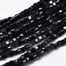 Faceted Cube Glass Beads Strands
