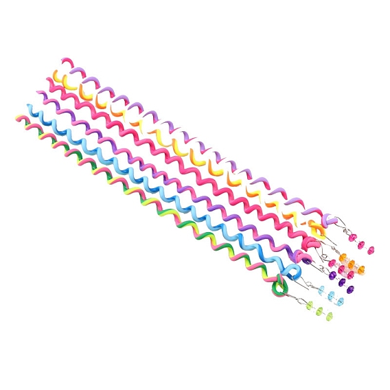 Synthetic Rubber Hair Styling Twister Clips, Braided Rubber Hair Band Spiral Spin Hair Tool for Girl Women