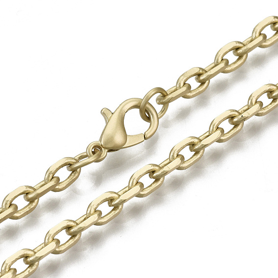 Brass Cable Chains Necklace Making, with Brass Lobster Clasps, Unwelded