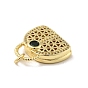 Brass Micro Pave Cubic Zirconia Pendants, with Jump Ring, Cadmium Free & Lead Free, Long-Lasting Plated, Bag