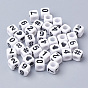 Acrylic Beads, Cube with Number