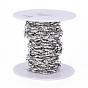 304 Stainless Steel Link Chains, Soldered, with Spool, Moon