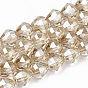 Electroplate Glass Beads Strands, Faceted, Drop