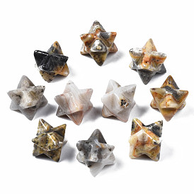 Natural Crazy Agate Beads, No Hole/Undrilled, Merkaba Star