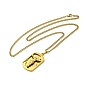 Etiqueta rectangular de Jesús 201 collar con colgante de acero inoxidable con cadenas de caja de hierro