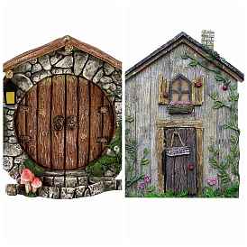 Miniature Wood Doors, for Micro Landscape, Dollhouse Decor