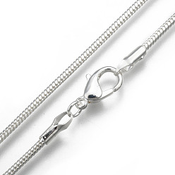 Collares de cadena de serpiente redonda de latón, con cierre de langosta, para la fabricación de joyas de bricolaje