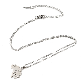 201 Stainless Steel Cloud Pendant Necklace with Cable Chains
