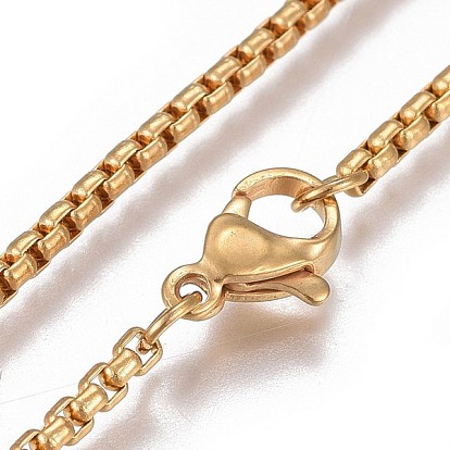 304 Stainless Steel Pendant Necklaces, with Box Chain, Rhinestone and Lobster Claw Clasps, Heart