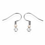 304 Stainless Steel Earring Hooks, Ear Wire, with Acrylic Beads and Horizontal Loop