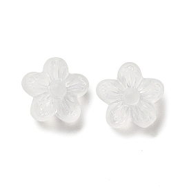 Transparent Acrylic Beads, Flower, Frosted