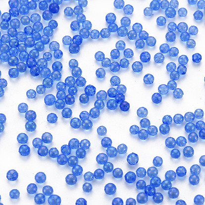DIY Nail Art Decoration Mini Glass Beads, Tiny Caviar Nail Beads, AB Color Plated, Round