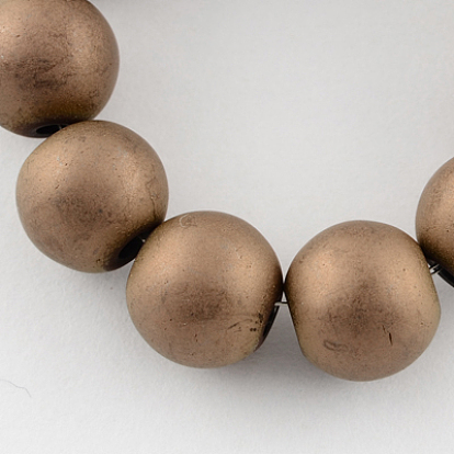 Non-magnétiques perles d'hématite synthétique brins, givré, Grade a, perles rondes plaquées pour la fabrication de bracelets