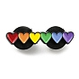 Pride Rainbow Enamel Pins, Black Alloy Brooches for Backpack Clothes, Heart/Word Gaymer