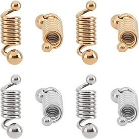 Unicraftale 8Pcs 2 Colors 304 Stainless Steel Coil Cord Ends