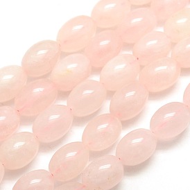 Oval Natural Rose Quartz Beads Strands, 18x13mm, Hole: 1mm, about 22pcs/strand, 15.7 inch