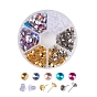 DIY Earring Making, Stainless Steel and Iron Stud Earring Settings and Pointed Back Glass Rhinestone Cabochons, Plastic Earring Ear Nuts
