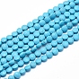 Synthetic Howlite Beads Strands, Dyed & Heated, Faceted, Flat Round