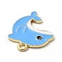 Sea Animal Alloy Enamel Pendants, Light Gold, Whale/Cuttlefish/Sea Horse/Dolphin/Octopus/Fish/Crab/Shell Charm