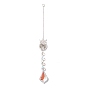Attrape-soleil suspendu, décorations pendantes en fer et verre à facettes, avec anneau de saut, chouette
