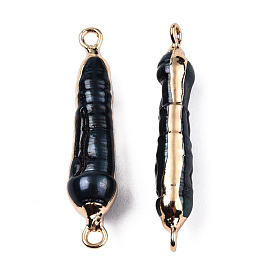 Galvanoplastie galvanoplastie perle baroque naturelle keshi perle connecteur charmes, perle de culture d'eau douce, avec les accessoires en fer, ovale