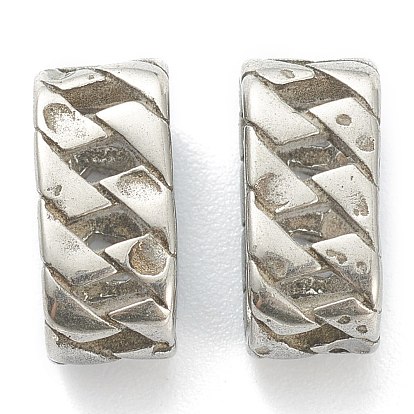 304 encantos de la diapositiva de acero inoxidable / perlas deslizantes, Para hacer pulseras de cordon de cuero., oval