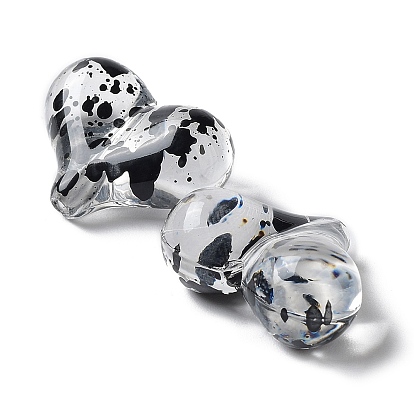 Perles acryliques transparentes, motif de points de polka, cœur