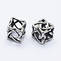 304 Stainless Steel Beads, Large Hole Beads, Hollow Cube
