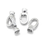 925 Sterling Silver Key Clasps, with Cubic Zirconia, Fold Over Clasps, with 925 Stamp