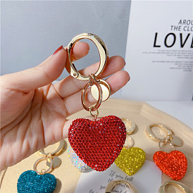 Sparkling Crystal Heart Car Keychain for Girls, Fashionable and Chic Pendant