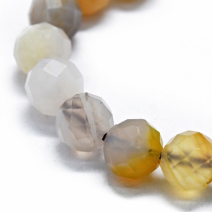 Natural Botswana Agate Beads Strands, Faceted(64 Facets), Round