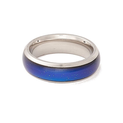 Mood Ring, Epoxy Plain Band Finger Ring, Temperature Change Color Emotion Feeling Iron Ring for Women