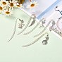 Tibetan Style Alloy Bookmarks, Butterfly with Leaf & Angel & Tree of Life and Dolphin, Including Iron Eye Pins, 304 Stainless Steel Jump Rings
