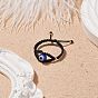 Lampwork Evil Eye Braided Bead Finger Ring, Adjustable Ring for Women