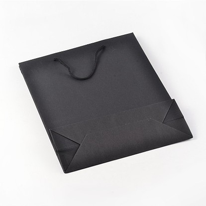 Sacs en papier kraft rectangle, sacs-cadeaux, sacs à provisions, avec poignées en corde de nylon