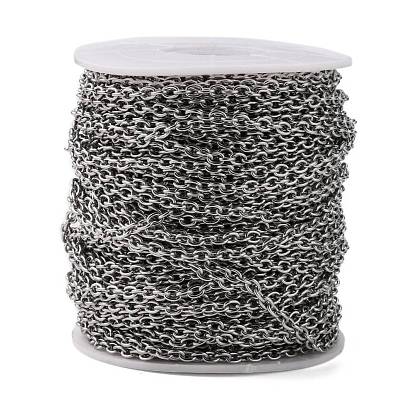304 cadenas de cable de acero inoxidable, sin soldar, con carrete, oval