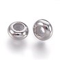 201 Stainless Steel Beads, with Plastic, Slider Beads, Stopper Beads, Rondelle