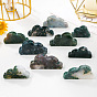 Natural Moss Agate Display Decorations, for Home Office Desk, Cloud