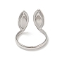 Ion Plating(IP) 304 Stainless Steel Cuff Finger Rings, Rabbit Ear Open Rings for Women