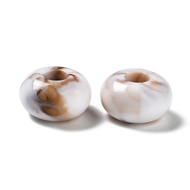 Perles acryliques opaques imitation pierres précieuses, Perles avec un grand trou   , rondelle