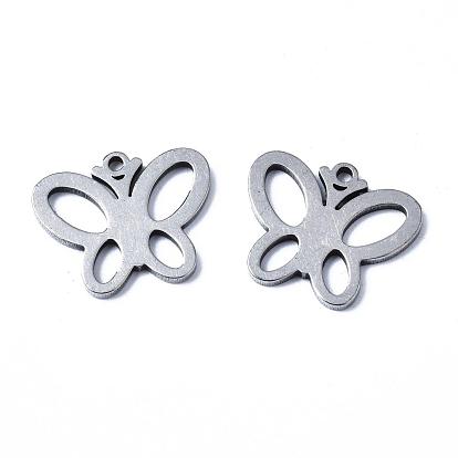 304 Stainless Steel Charms, Laser Cut, Butterfly