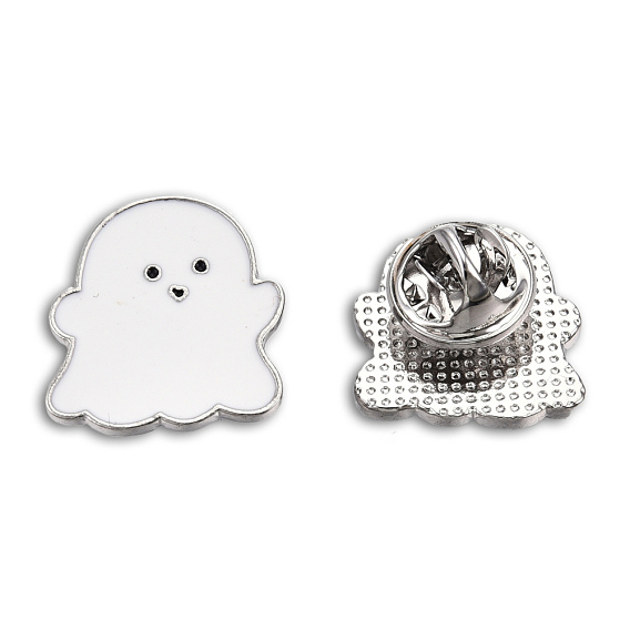 Ghost Shape Enamel Pin, Platinum Plated Alloy Badge for Backpack Clothes, Nickel Free & Lead Free