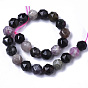 Natural Tourmaline Beads Strands, Faceted, Star Cut Round Beads