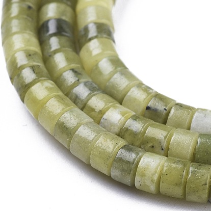 Natural TaiWan Jade Beads Strands, Heishi Beads, Flat Round/Disc