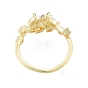 Прозрачное кольцо-манжета в виде листьев кубического циркония, украшения из латуни для женщин