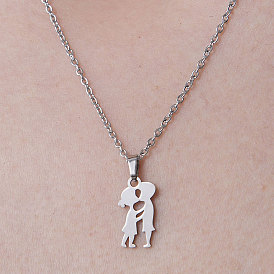 201 Stainless Steel Lovers Pendant Necklace