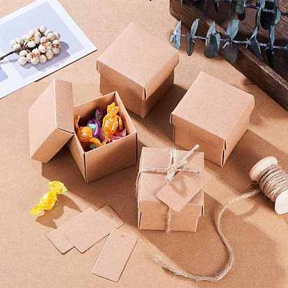 NBEADS Gift Box, Wedding Decoration, Baby Shower Candy Packaging Box, Cartons Chocolate Wedding Party Gifts For Guests, with Hemp Rope